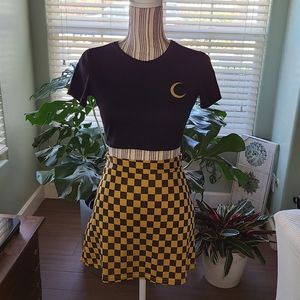 Zaful Two-Piece Moon and Checkered Mini Co-ord